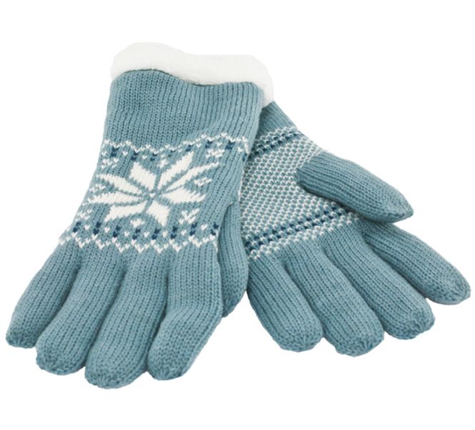 Main Image Knitted gloves with star pattern blue/white