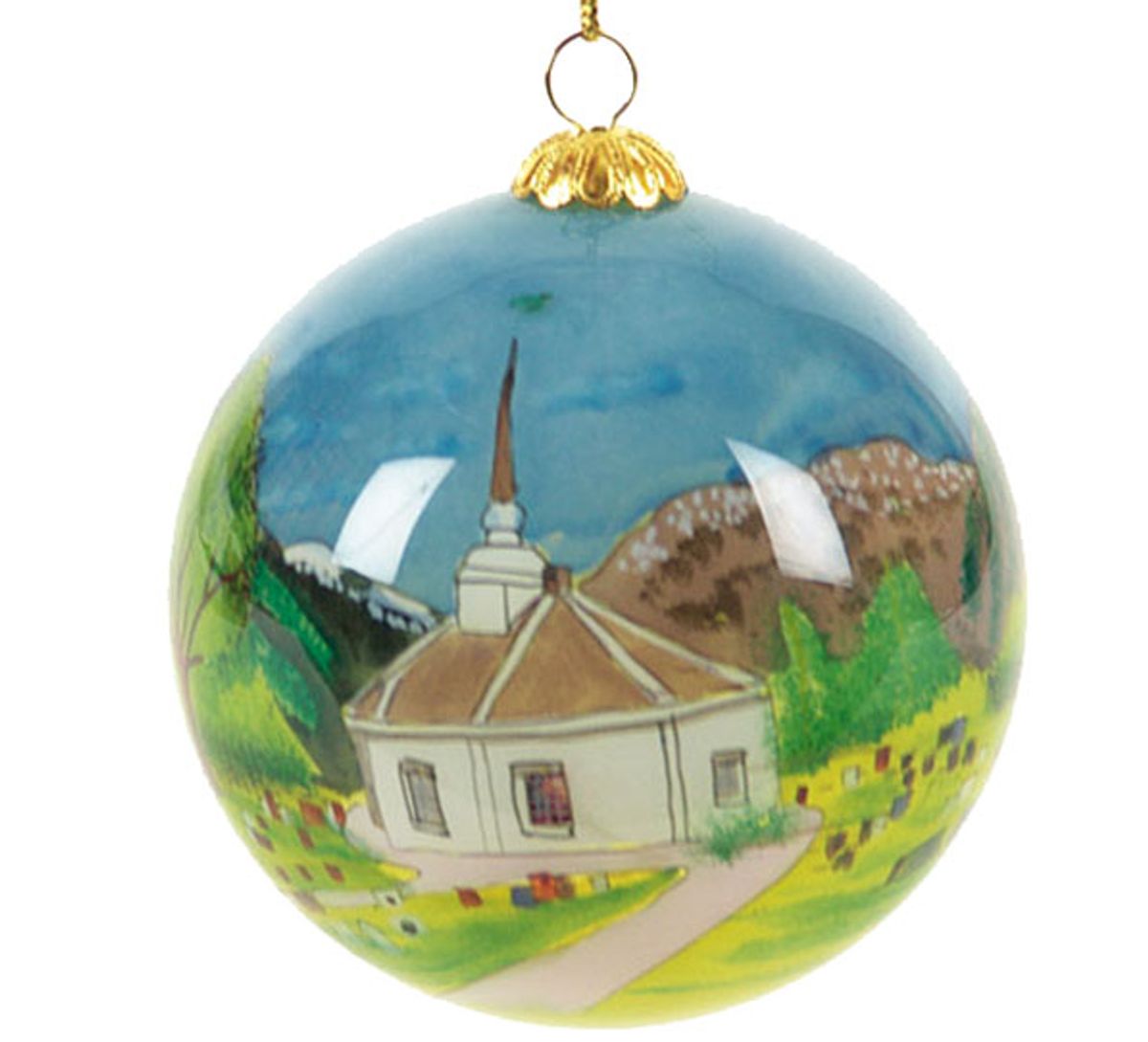 Glass bauble Geiranger church