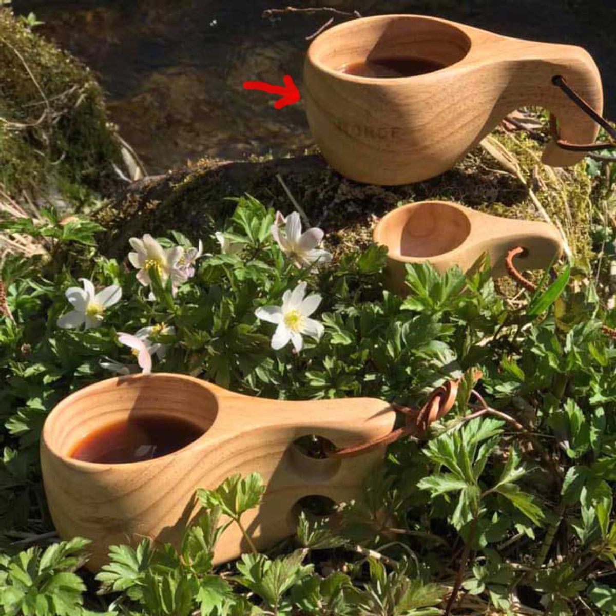 Hiking cup with leather strap, Norge og flag