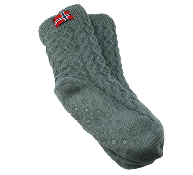 Main Image Knitted sock with braid pattern, grey