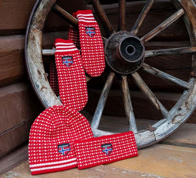 Main Image Knitted mittens Islender, red/white