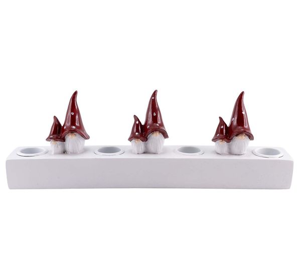 Main Image Advent candle holder, red/white santas, ...