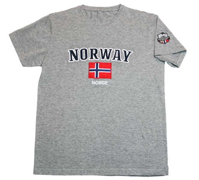 Main Image T-shirt, Norway and flag grey mottled