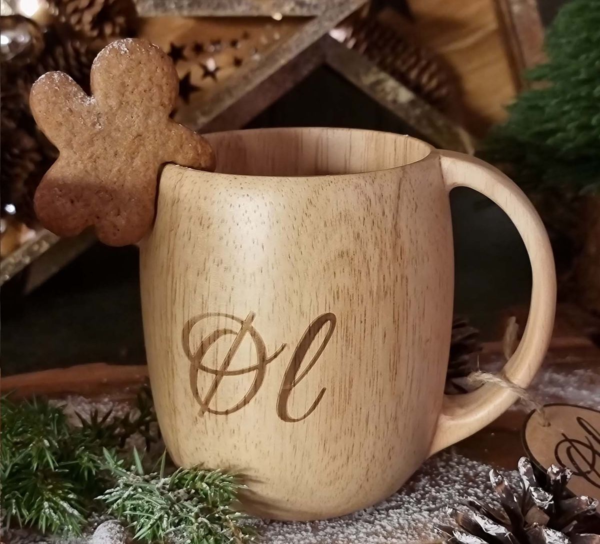 Beer mug made of wood, Øl