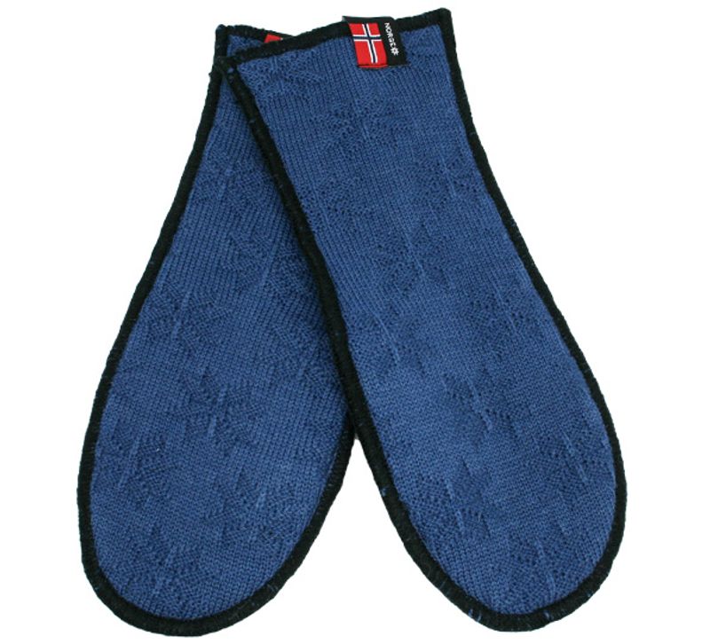 Knitted mittens with purl stitch rose blue/black