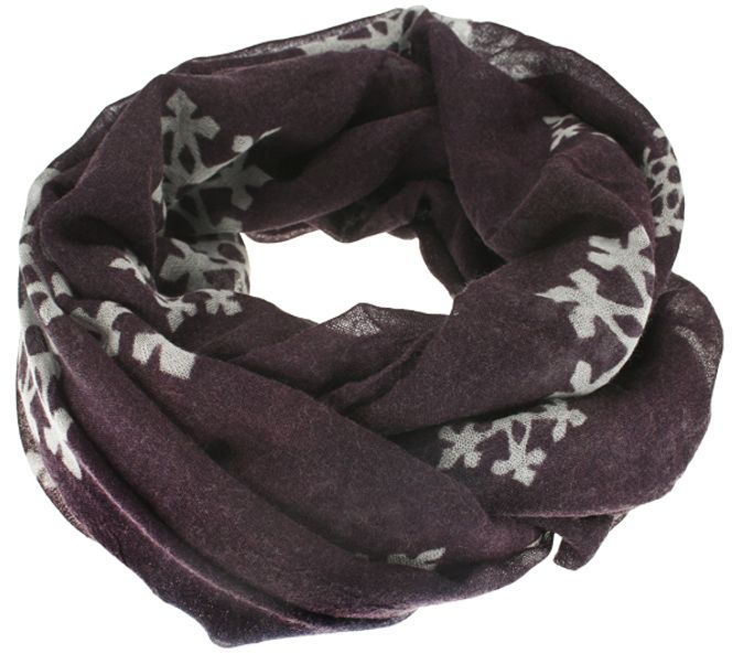 Main Image Wool scarf snowflake violett