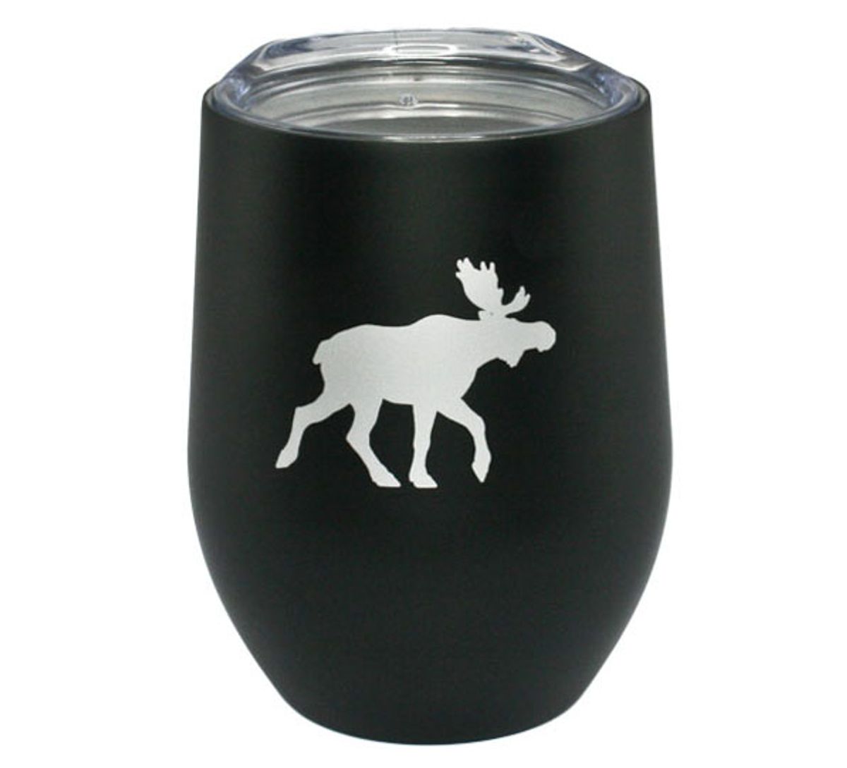 Thermo mug, black with silver moose