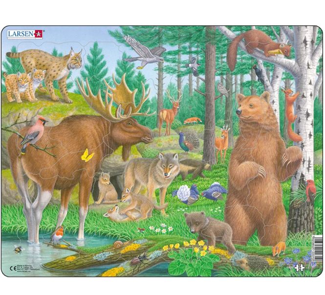Main Image Puzzle, Norwegian forest animals - 29 pieces.