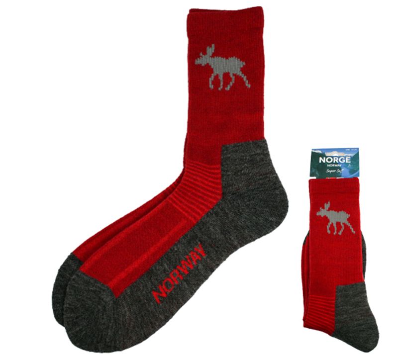 Hiking socks, moose red