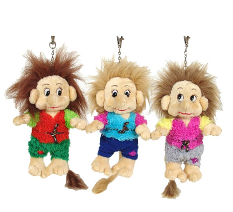 Long tail troll boys, plush pendants, *set of 3*
