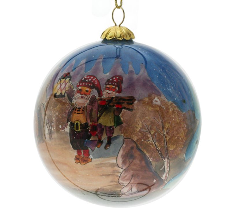 Glass bauble, Santa with lantern