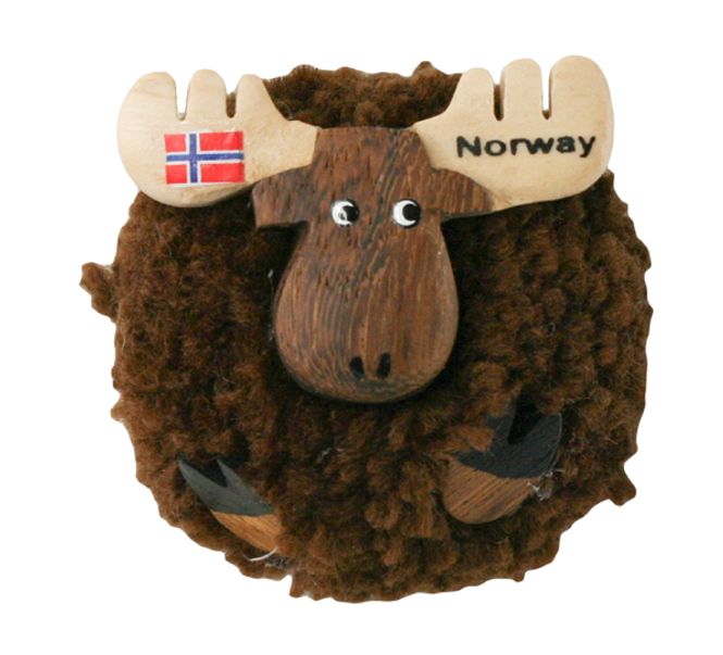 Main Image Magnet, brown pompom moose
