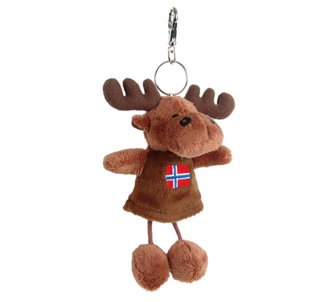 Main Image Moose keychain with dangling legs, Norwegian flag