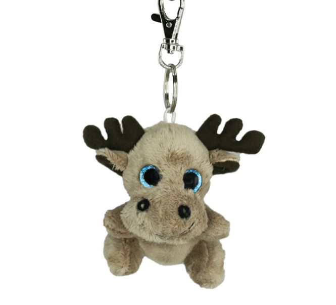 Main Image Keychain, moose with embroidered flag