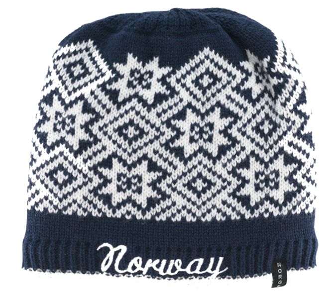Main Image Knitted hat with star pattern and Norway, navy ...