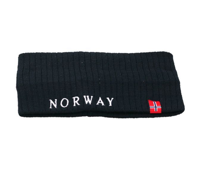 Main Image Headband knitted with flag Norway dark navy blue