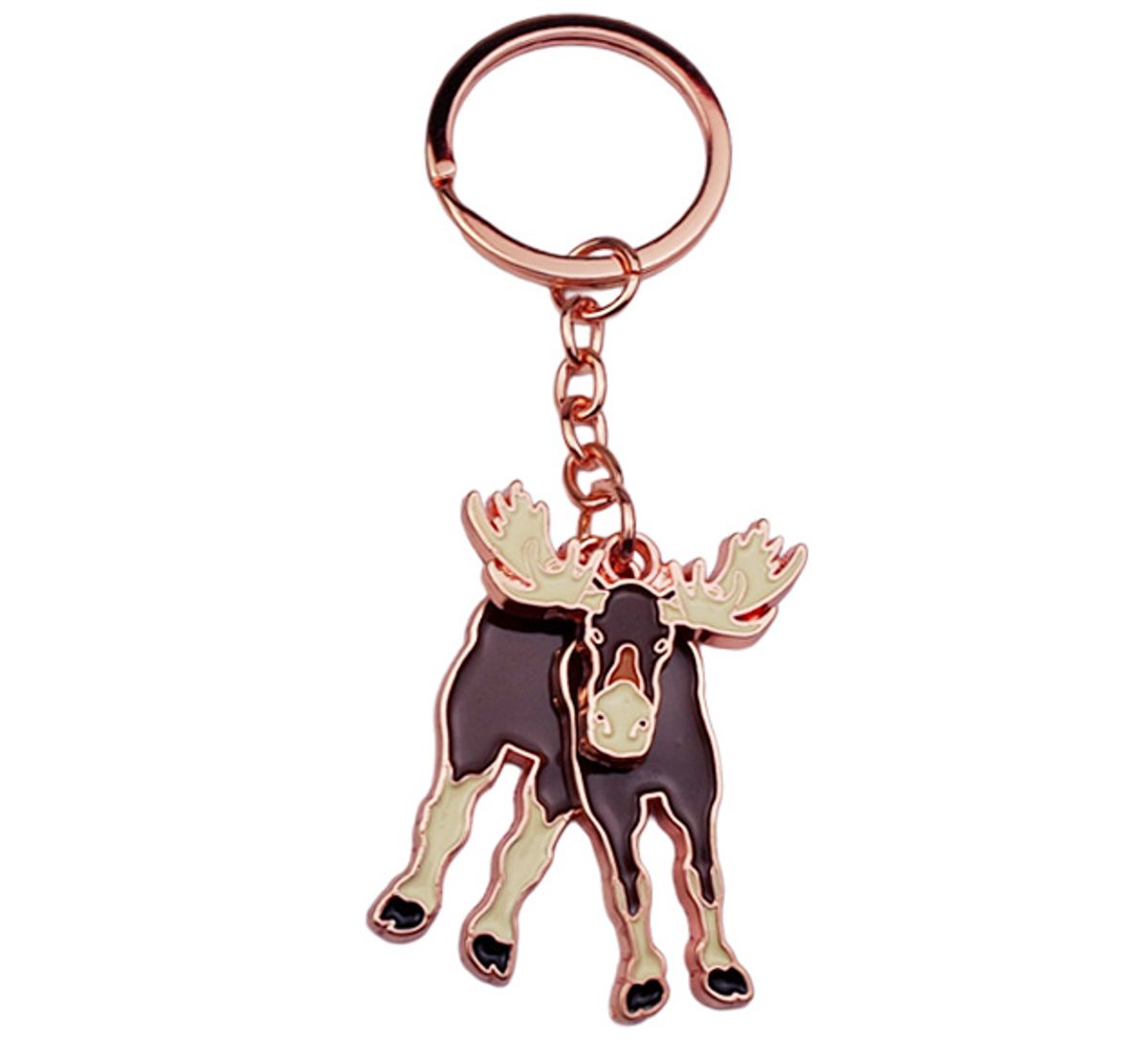 Key chain, moose, rose gold