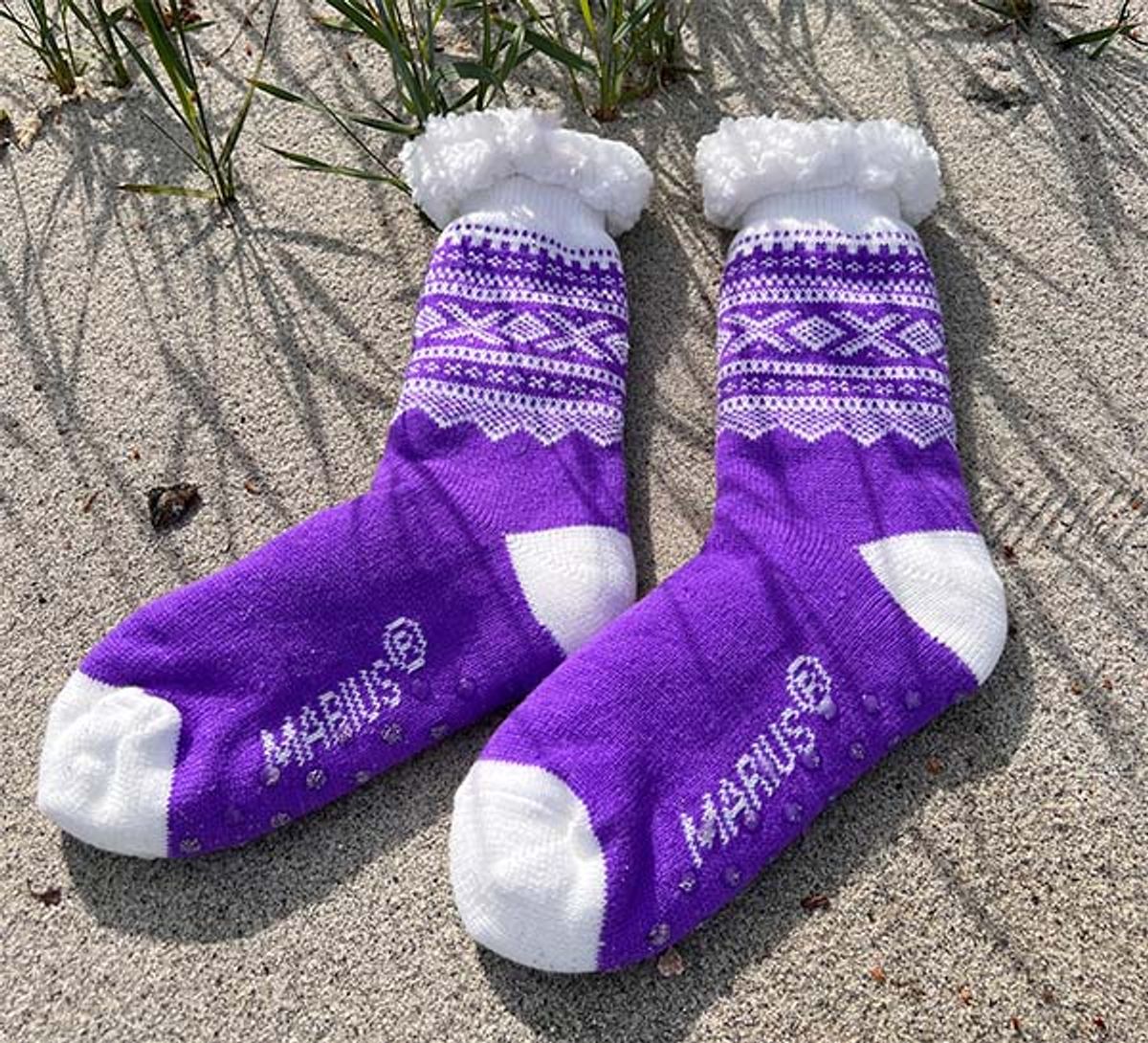 Snuggle socks, MARIUS® pattern, purple/white
