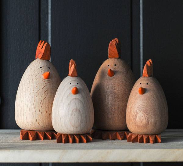 Image of Wooden rooster, large, beech wood 