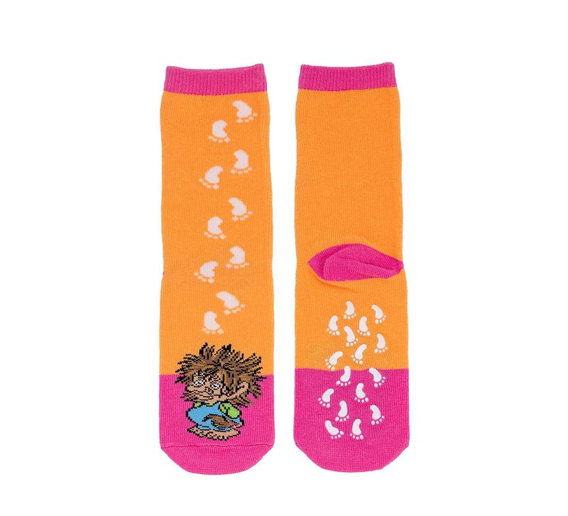 Children's socks with tracks, Troll, orange