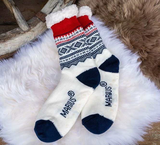 Main Image Snuggle socks, MARIUS® pattern, white/blue/red