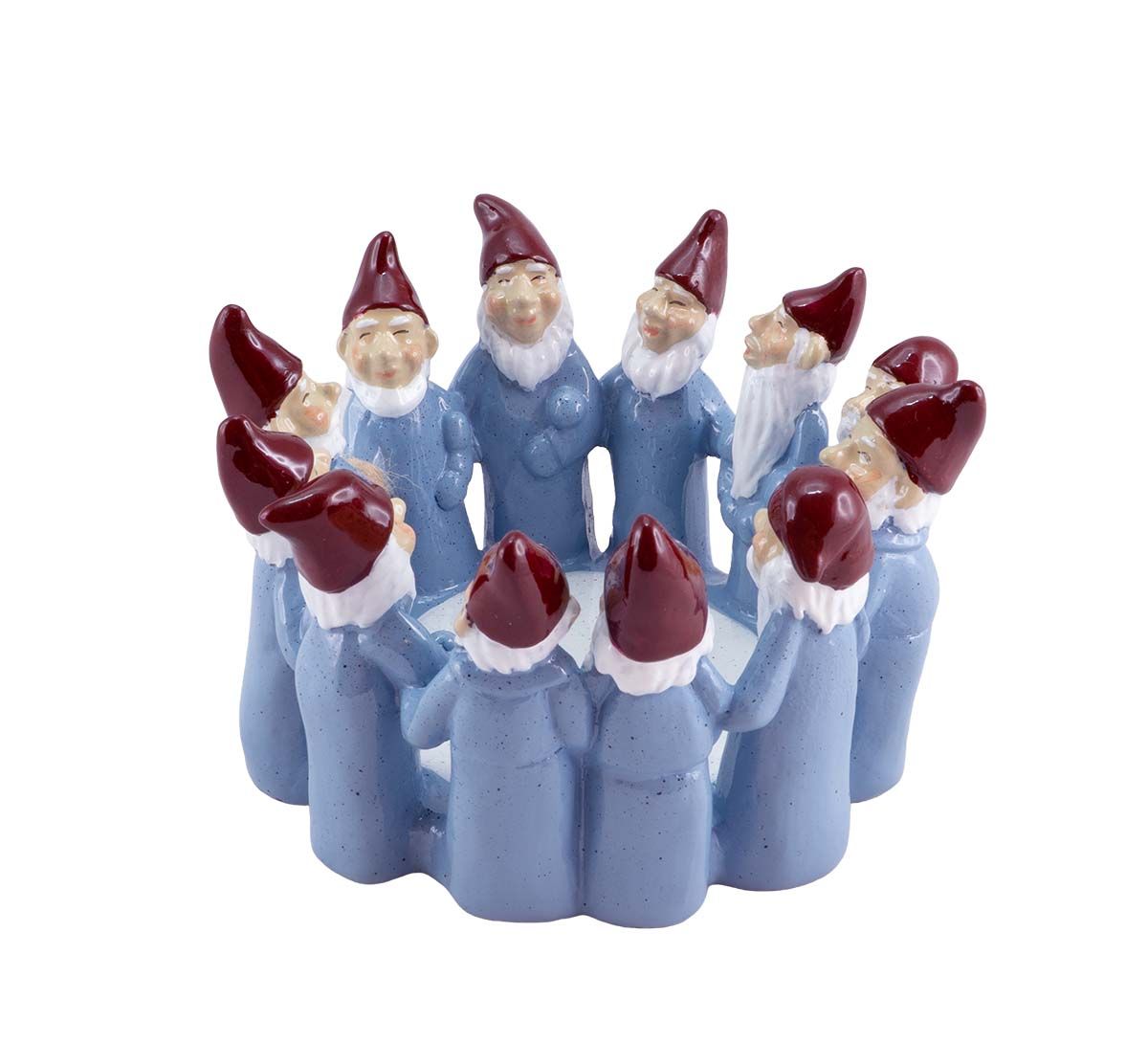 Santas in a circle, light blue, 12 cm, Harvesttime