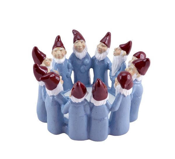 Main Image Santas in a circle, light blue, 12 cm, ...