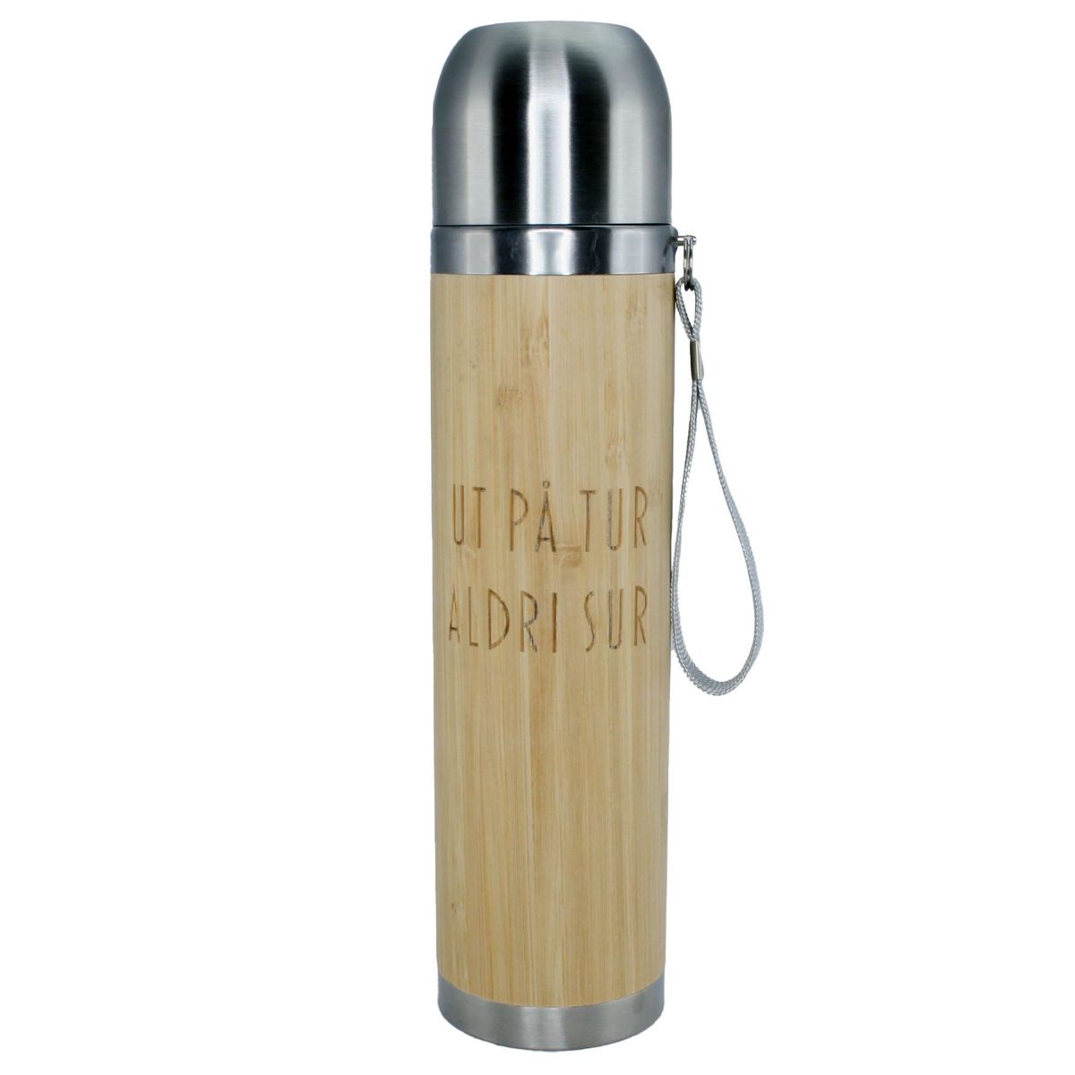 Vacuum bottle, ut på tur aldri sur, bamboo, 0,5L