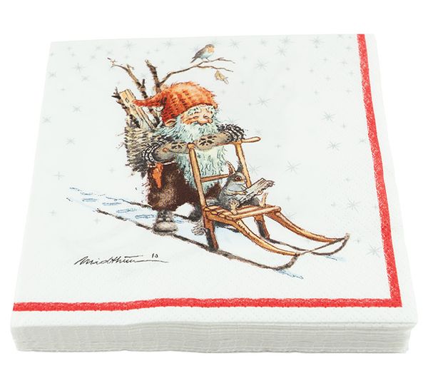 Main Image Napkins, Midthun, Santa on kicksledge