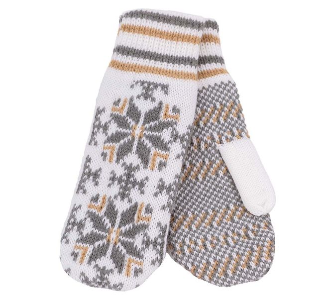 Main Image Knitted mittens star pattern, white/grey/beige