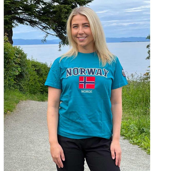 Main Image T-shirt Norway and flag petrol