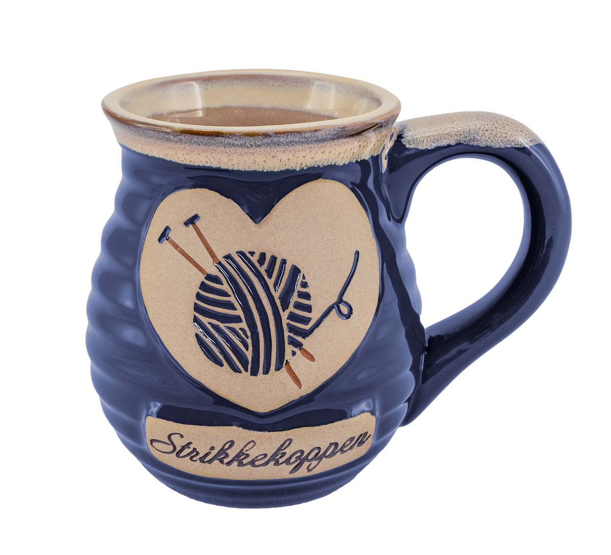 Knitting mug, ocean blue