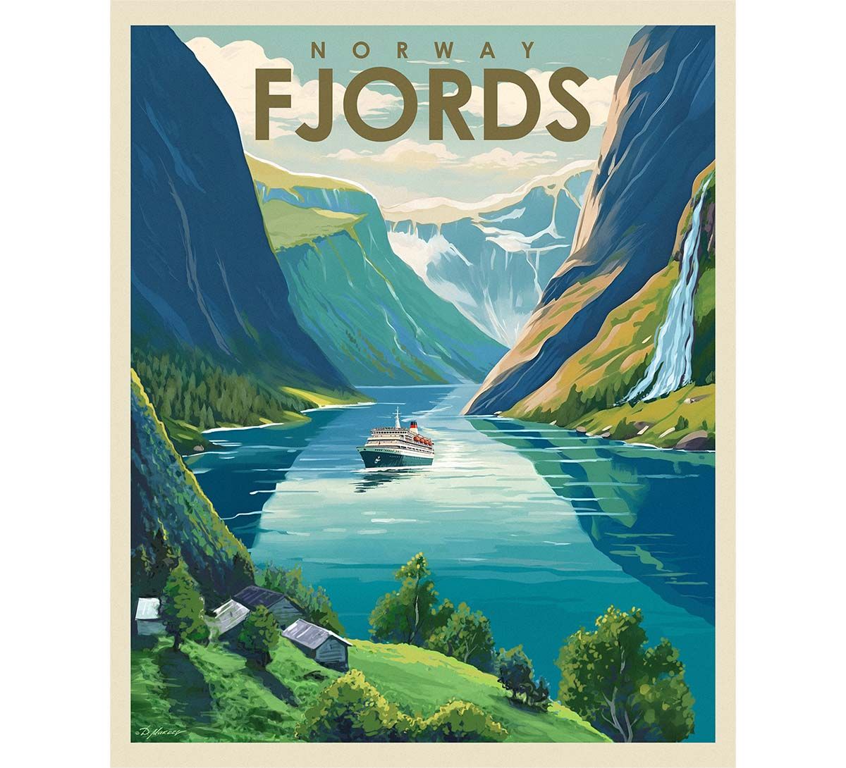 Poster, Fjords, retro