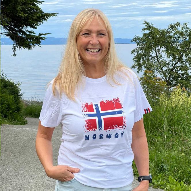 Main Image T-shirt, Norway and flag, white