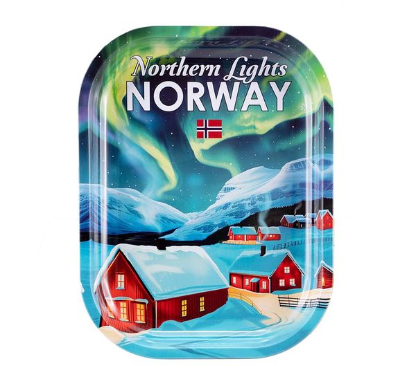 Main Image Metal tray, Northern Lights, retro