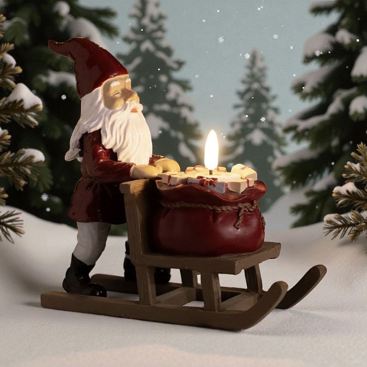 Santa on a kick-sleigh, Harvesttime