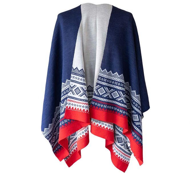 Main Image Woollen poncho with MARIUS® pattern