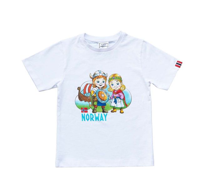 Main Image Children's t-shirt, Viking kids, white