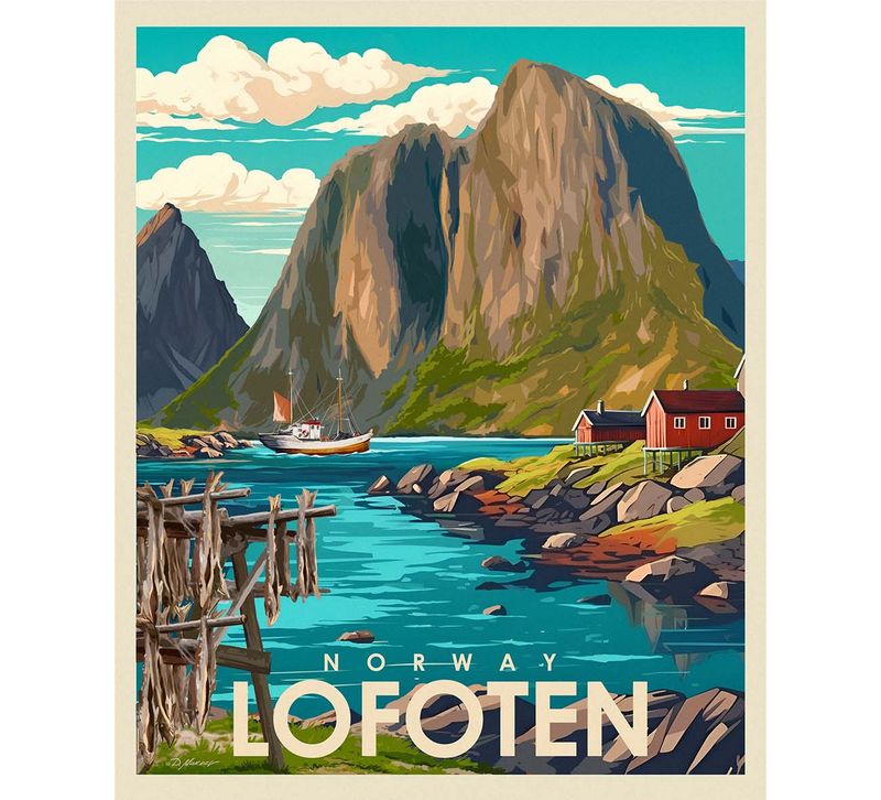 Poster, Lofoten, retro