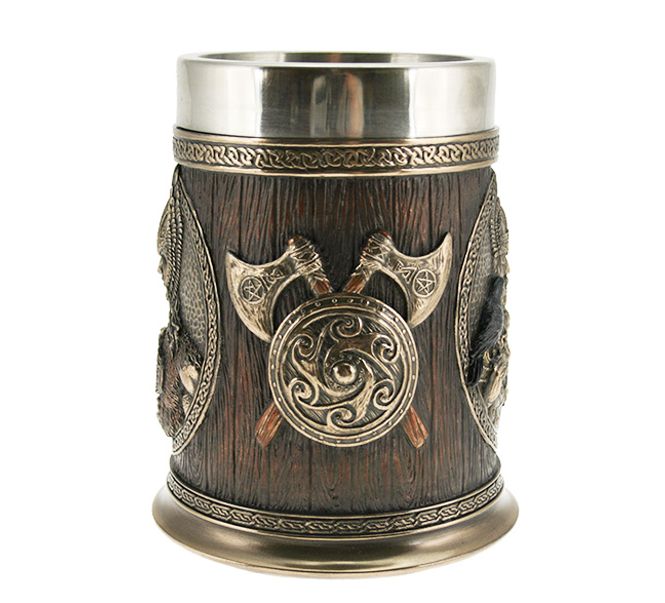 Main Image Viking mug with vikings and axes