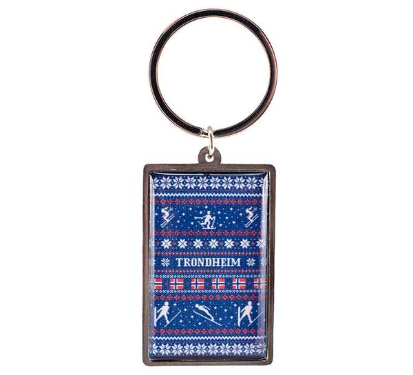 Image of Key ring skiing and flags Trondheim