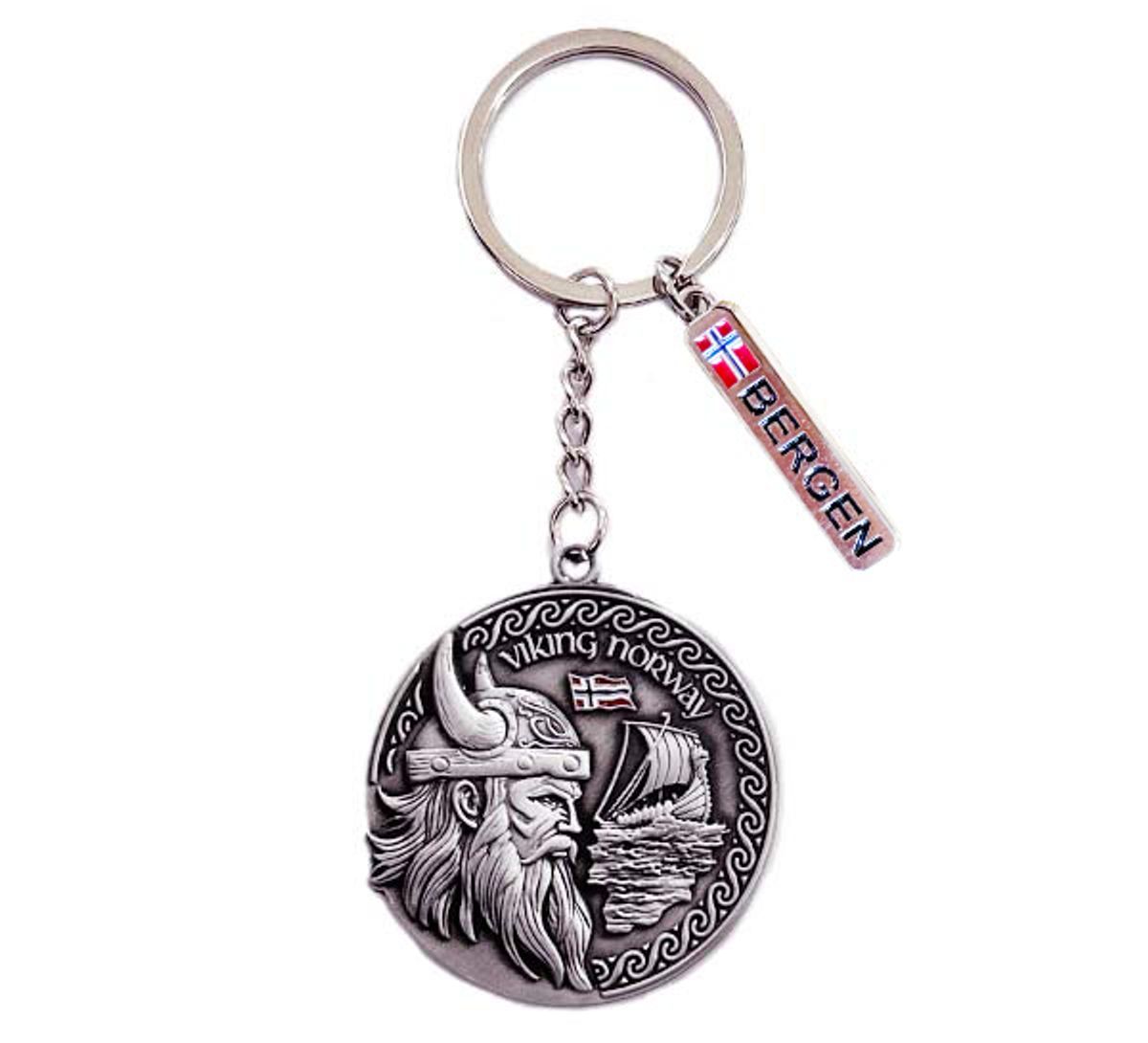 Keychain with Viking and Viking ship