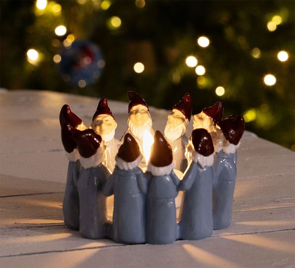 Main Image Santas in a circle, light blue, 12 cm, ...