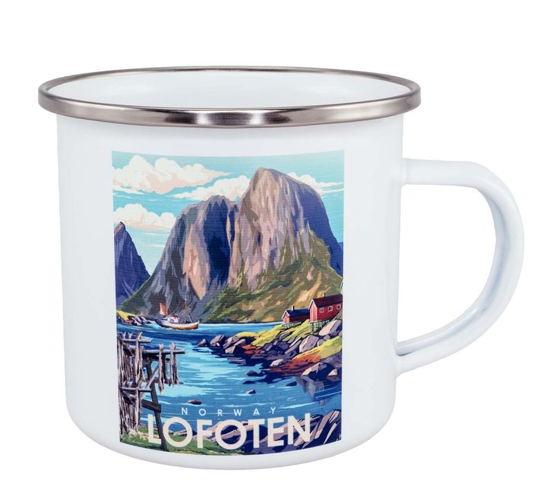 Enamel mug, Lofoten, retro