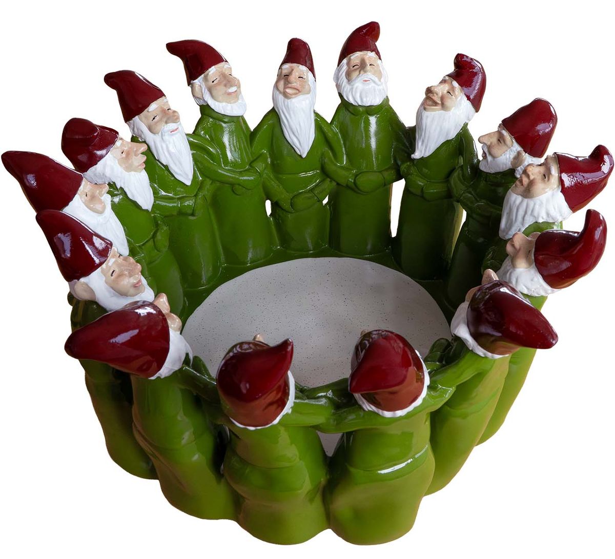 Santas in a circle, green, 32 cm, Harvesttime