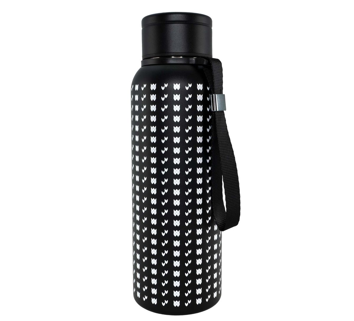 Vacuum flask, Islender pattern, black/white